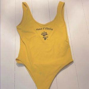 Yellow bodysuit